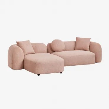 Sofa Modułowy Z Lewym Szezlongiem, 2-częściowy, Z Tkaniny Chenilla Coco Kwarc Różowy Chenille - Sklum