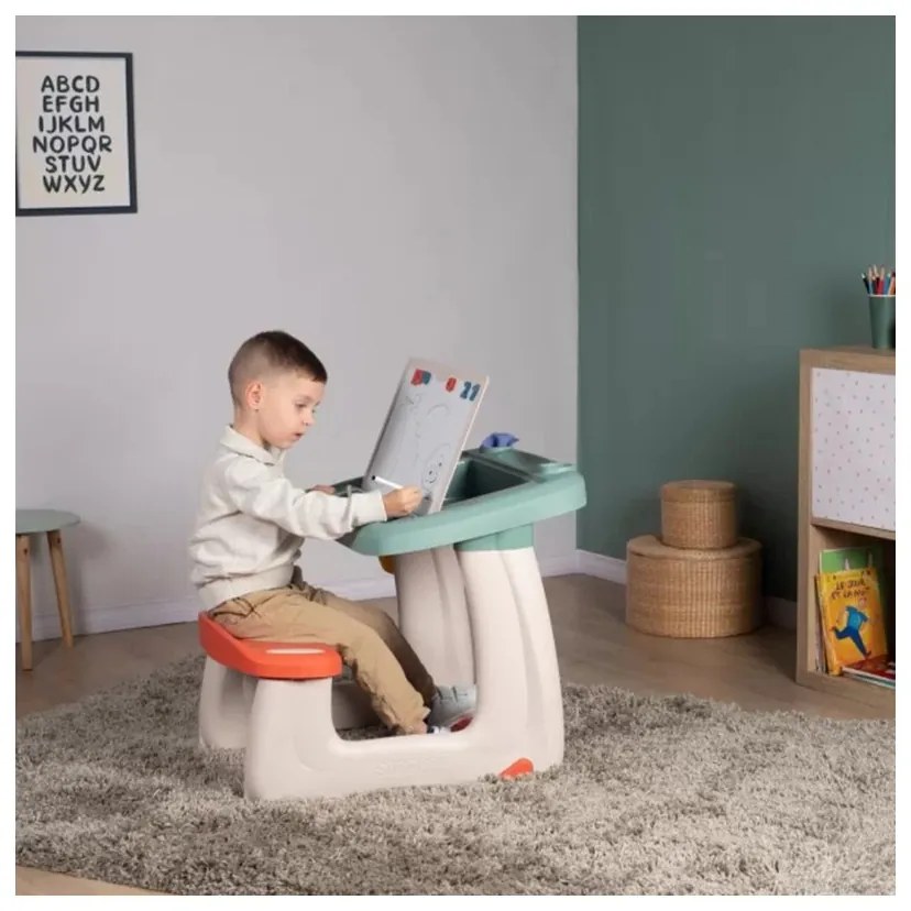 Smoby dwustronne biurko ławka tablica 2w1 + 80 akcesoriów