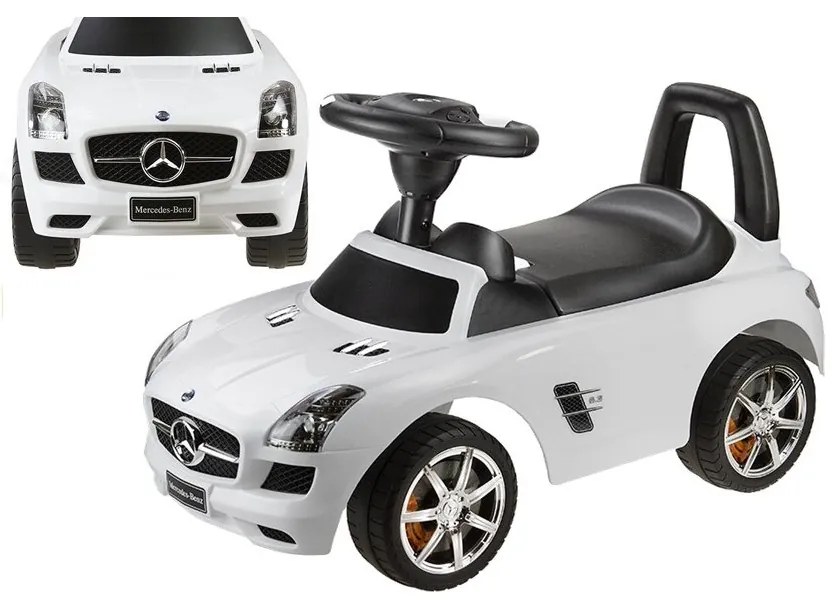 Jeździk mercedes-benz z kierownicą biały