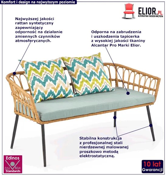 Rattanowa sofa ogrodowa Tarkin 3X-wielobarwna