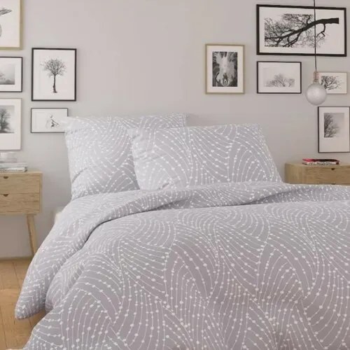Kvalitex Bawełniana pościel Nordic Astra szara,140 x 220 cm, 70 x 90 cm, 140 x 220 cm, 70 x 90 cm