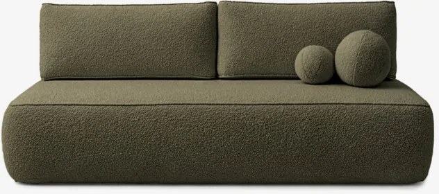 Sofa z Funkcją Spania ARVETO Oliwkowa Boucle Nowoczesna