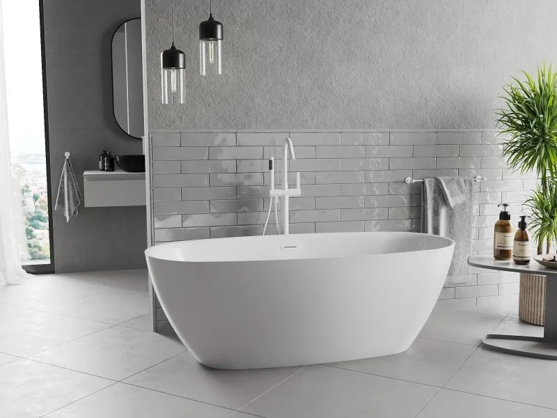 Mexen Luvo Slim wanna wolnostojąca 170 x 75 cm, biała, przelew biały - 52801707500-20
