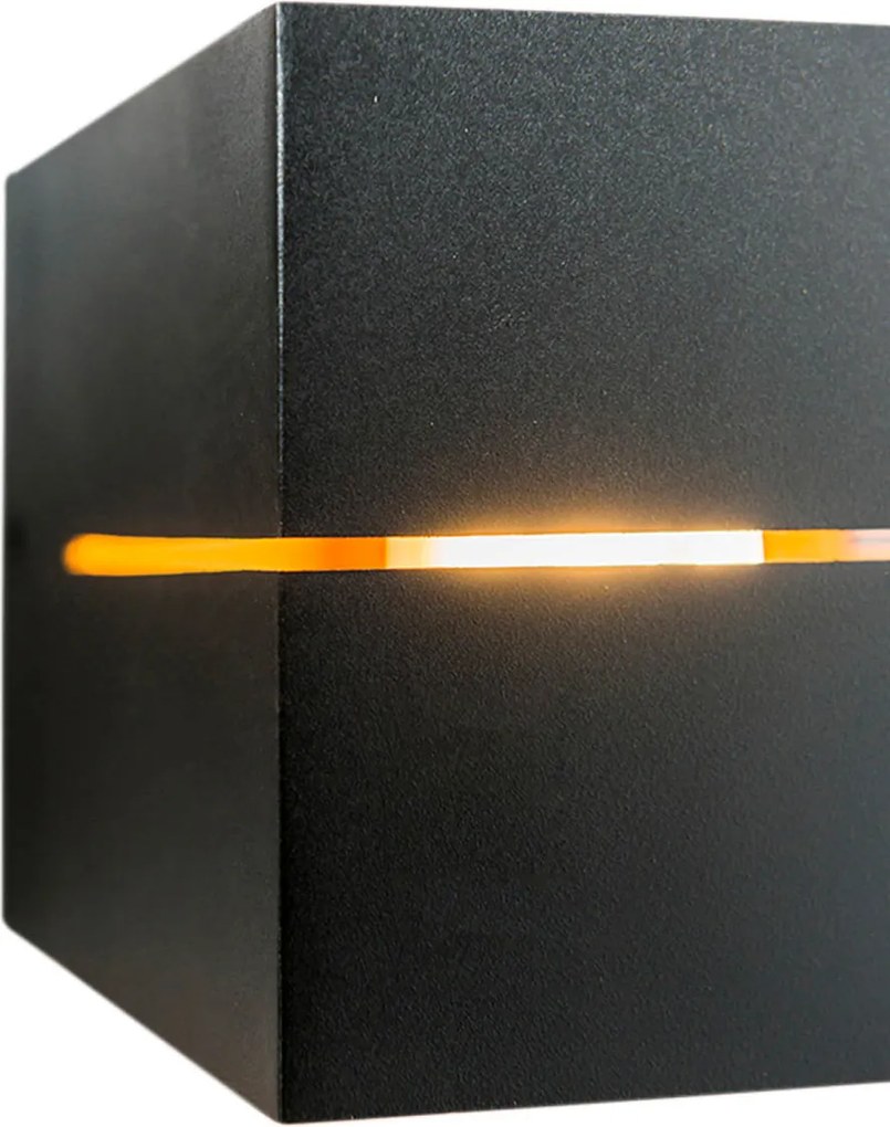 Zestaw 4 inteligentnych lamp ściennych czarny ze złotem 9,7 cm w tym Wifi G9 - Transfer Groove