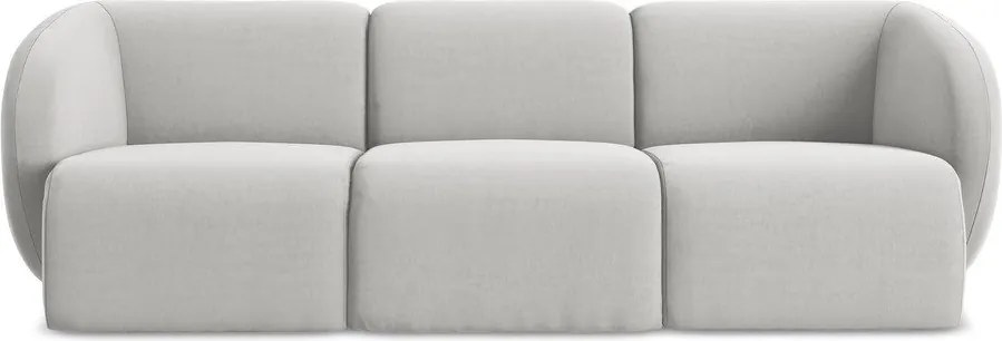 Jasnoszara aksamitna sofa 244 cm Lani – Makamii