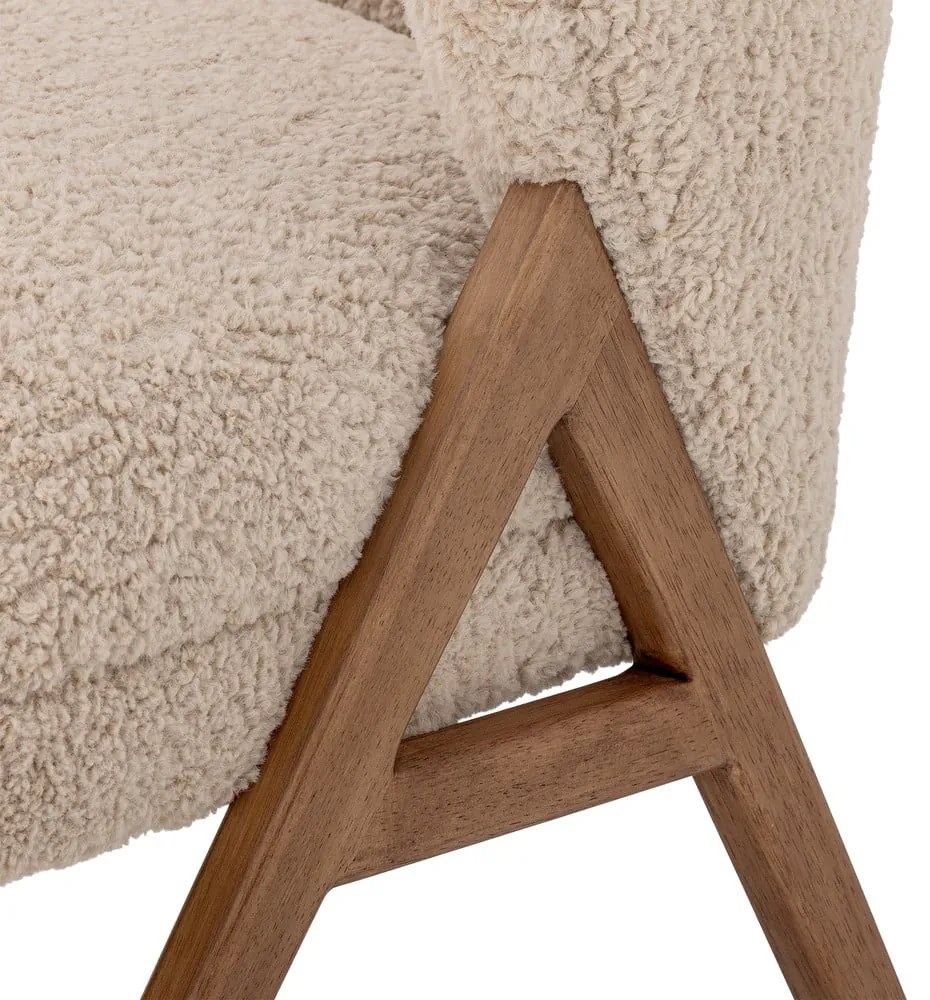 Beżowy fotel z materiału bouclé Camino – Bloomingville