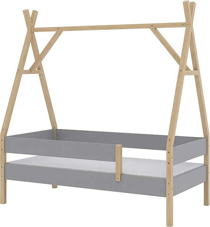 Łóżko tipi szary 166.5x86.5x177.5 bali