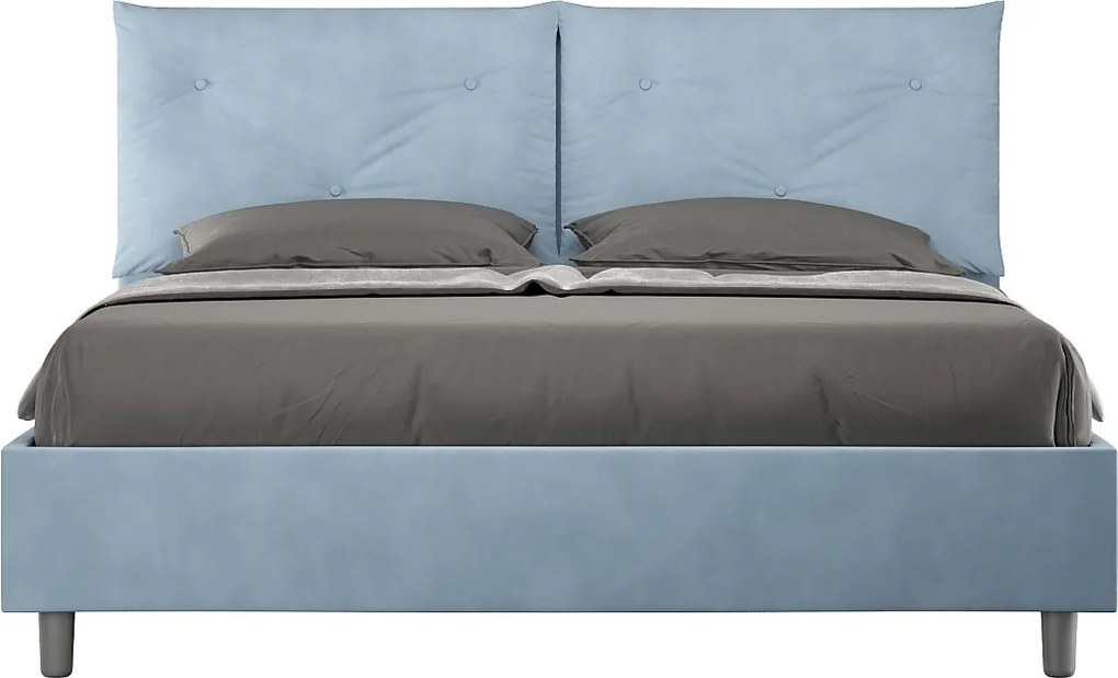 Łóżko bez stelaża tapicerowane 160x190 microfibra Błękitny Appia