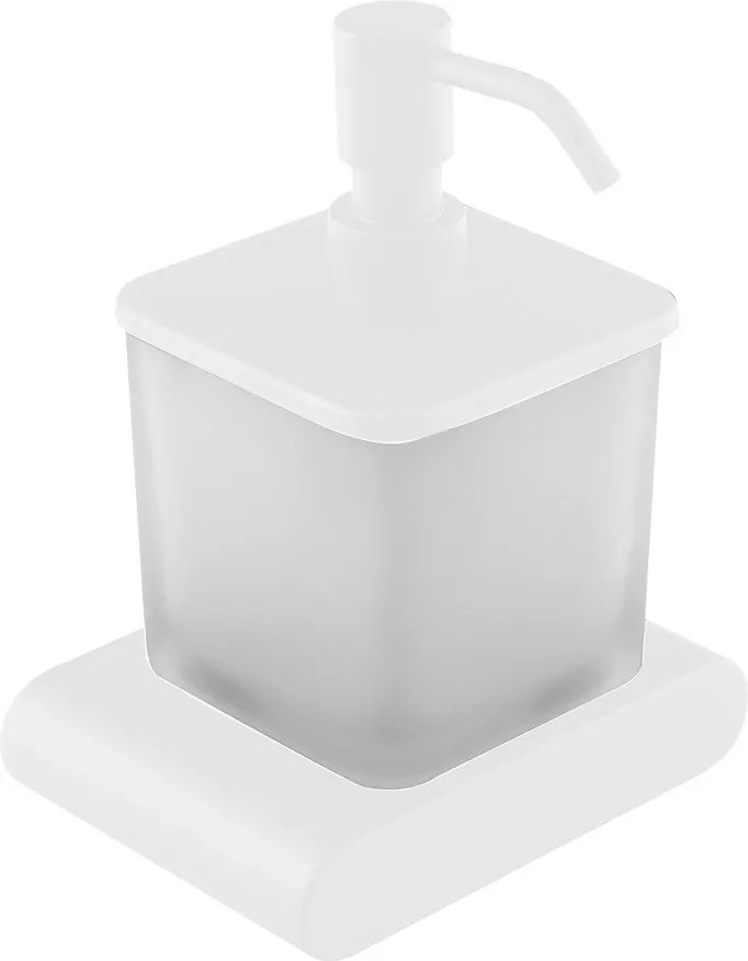 Biały szklany dozownik ścienny do mydła 300 ml Flori – Sapho