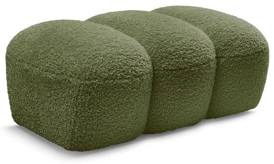 Zielony podnóżek z materiału bouclé Hippolyte – Bobochic Paris