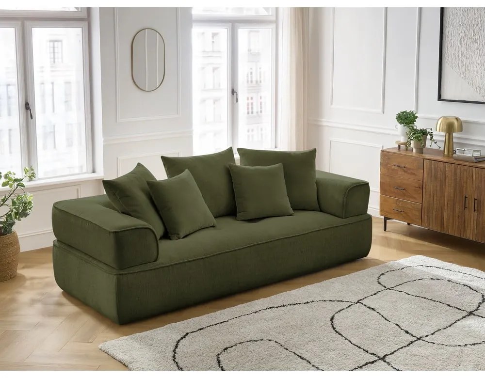 Zielona sofa z tkaniny szenilowej 237 cm Whesley – Bobochic Paris