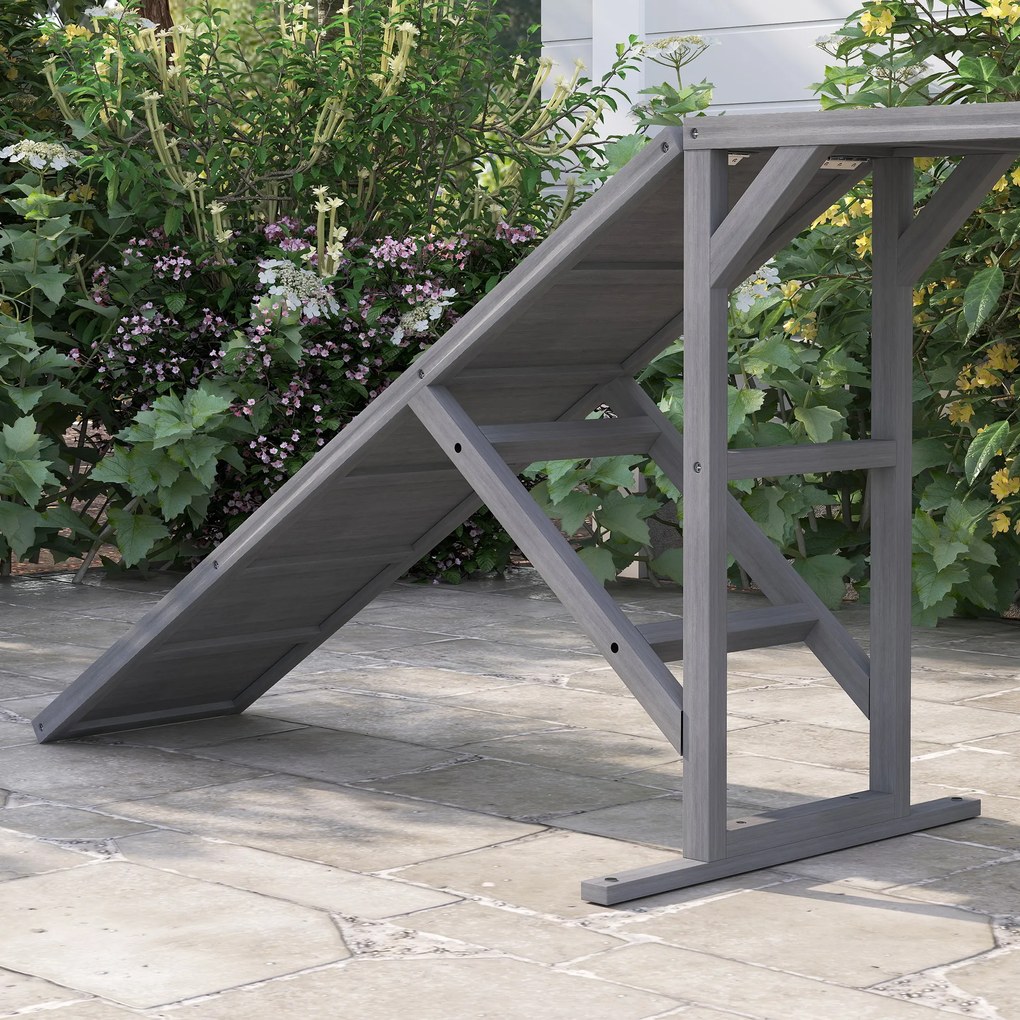 PawHut Rampa agility dla psów z listwami zabezpieczającymi, antypoślizgową powierzchnią, odporna na warunki atmosferyczne, do 40 kg, 325x55x69 cm, szara | Aosom PL