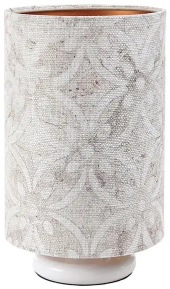Biała lampa stołowa z materiałowym abażurem - S365 Z9-P93