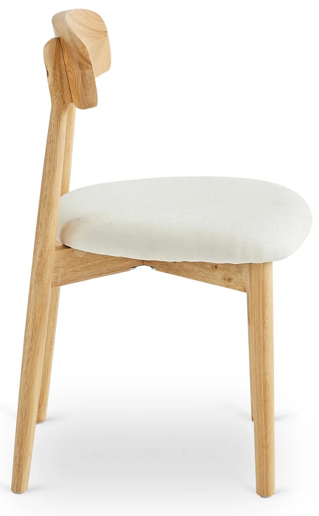 Krzesło Tapicerowane Drewniane ALVIN Dąb/Beż Nowoczesne