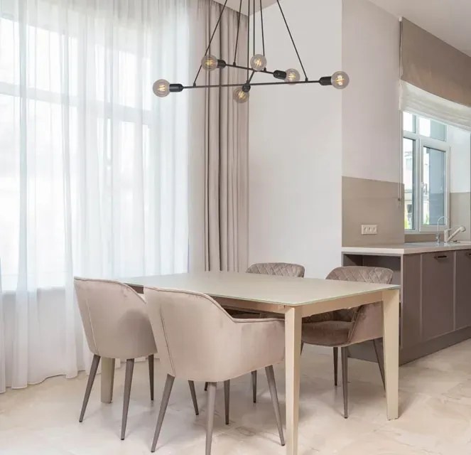 Czarna lampa wisząca 6-punktowa loftowa - 4X A728 G1-S10