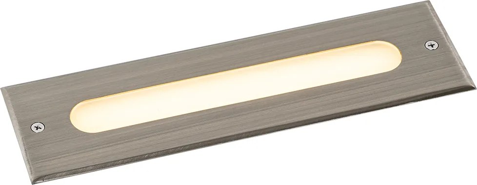 Zestaw 4 nowoczesnych stalowych reflektorów gruntowych 30 cm z LED IP65 - Eline