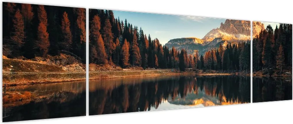 Obraz - Alpy, Włochy, Dolomity, Lago Antorno (170x50 cm)