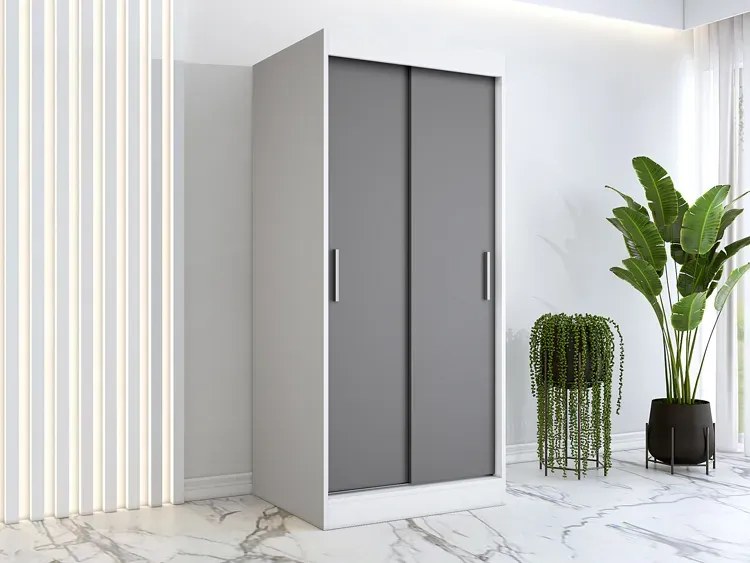 Szafa przesuwna biel + antracyt C2-C04