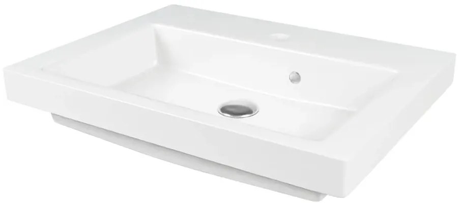 Umywalka wpuszczana w blat / blatowa biała 60 x 46 cm KLAR z konglomeratu z otworem na baterię