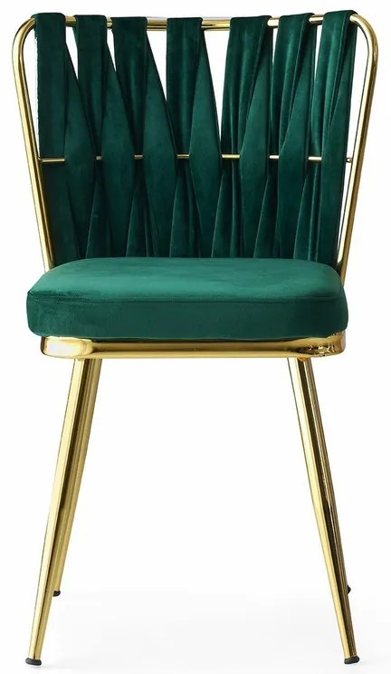 Zestaw krzeseł do jadalni Kusakli Green and Gold,4 szt.