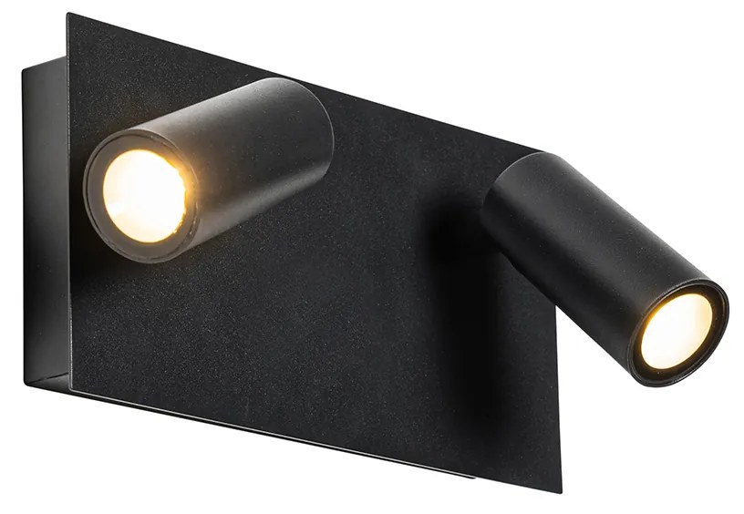 Zewnetrzna Nowoczesna lampa ścienna zewnętrzna czarna z LED 2-światłowa IP54 - Simon Nowoczesny Oswietlenie zewnetrzne