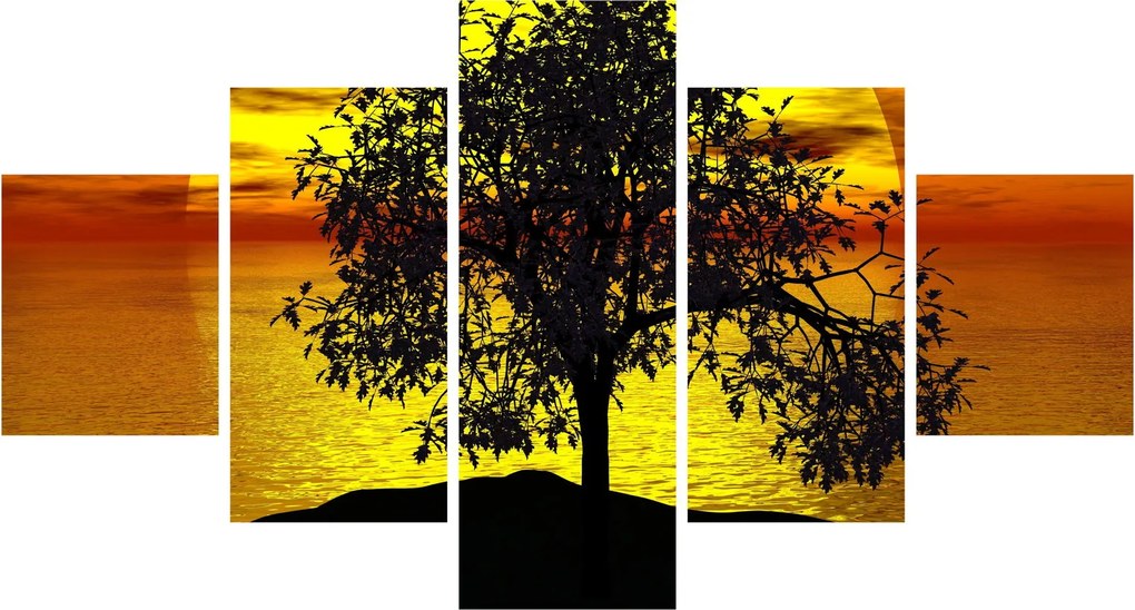 Obraz sylwetki drzewa (125x70 cm)