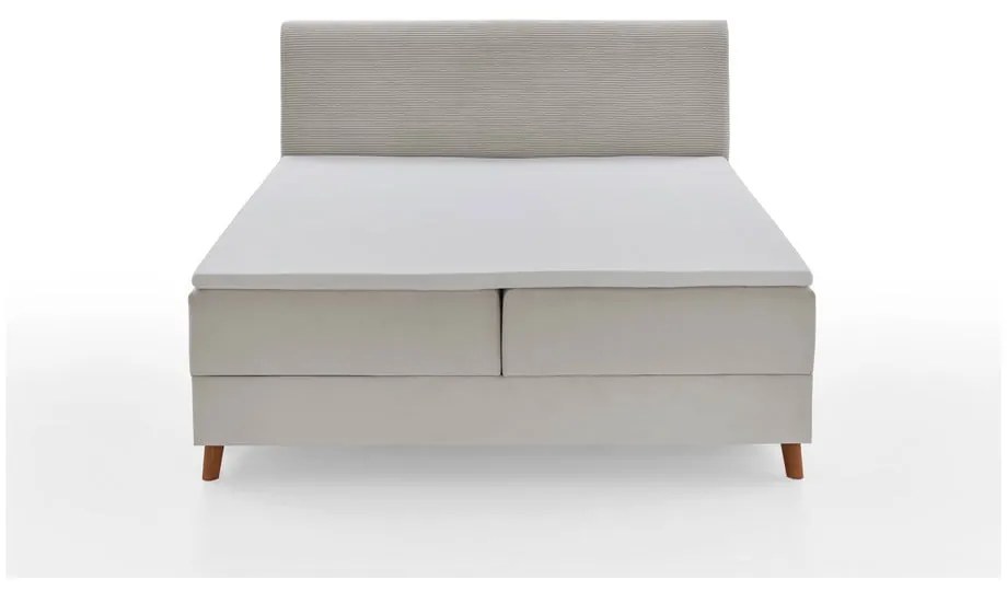 Beżowe łóżko boxspring ze schowkiem 180x200 cm Memphis − Meise Möbel
