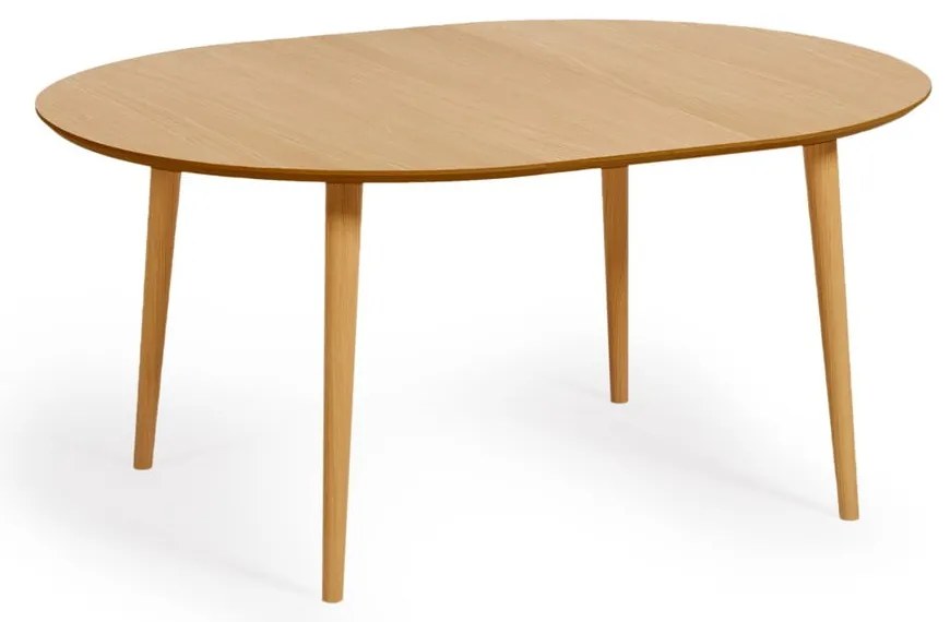 Rozkładany stół w dekorze dębu ø 120 cm Oqui – Kave Home