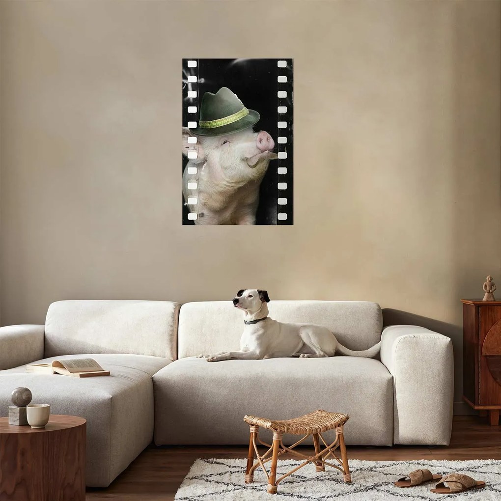 Plakat Świnia z wąsami 60x90 cm bez ramy bez marginesu ARTGEIST B