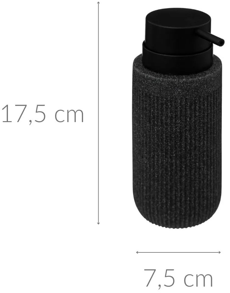 Dozownik do mydła w płynie ONYX, łupek, Ø 7 cm