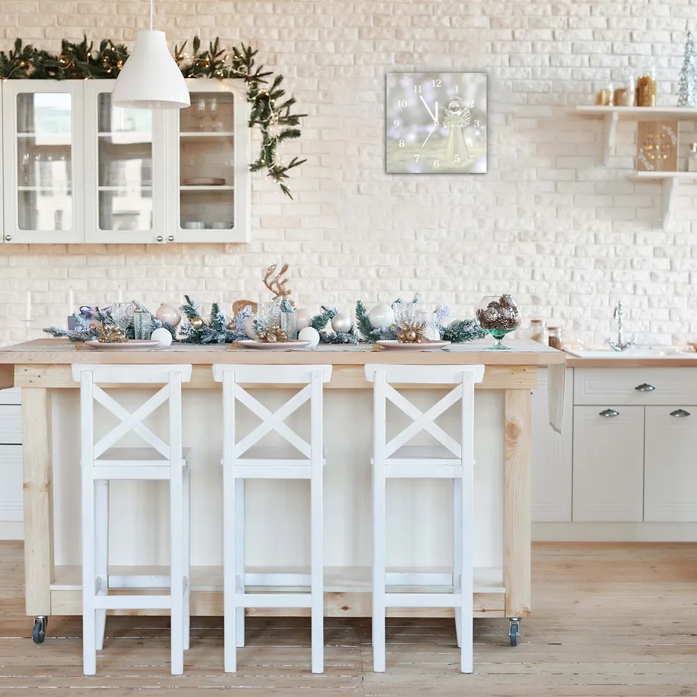 Zegar ścienny Świeta Szklany Aniołek Ozdoba