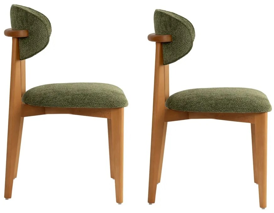 Zestaw krzeseł do jadalni Lionte Green and Dark Oak, 2 szt.
