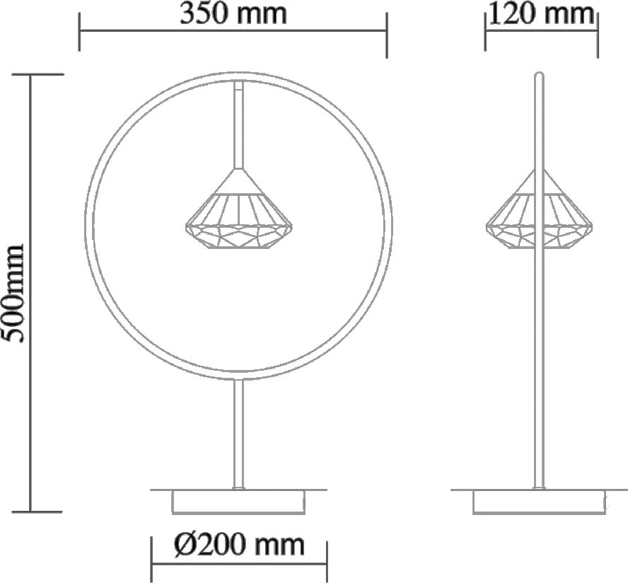 Lampa stołowa z akrylowym diamentem Tiffany 1