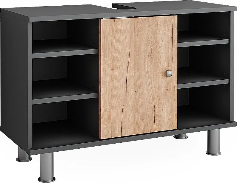 Szafka podumywalkowa antracyt/złoty dąb 80x32x54 fynn