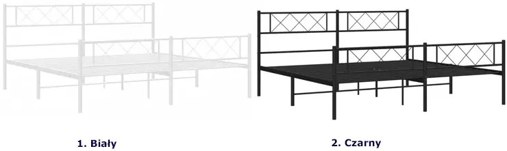 Białe nowoczesne metalowe łóżko małżeńskie 200x200 cm - Raffa