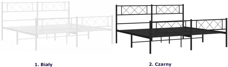 Białe nowoczesne metalowe łóżko małżeńskie 200x200 cm Z4-A22