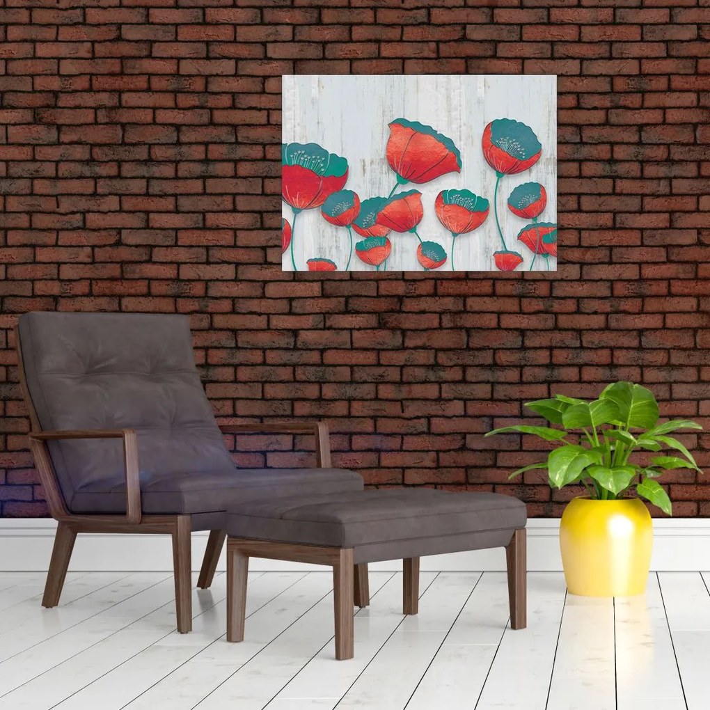 Obraz - Maki - nafta (70x50 cm)