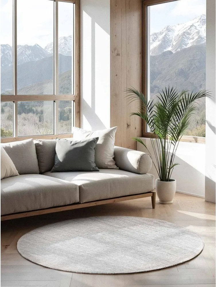 Jasnoszary okrągły dywan dwustronny tkany ręcznie z juty ø 160 cm Bouclé Jaipur – Hanse Home