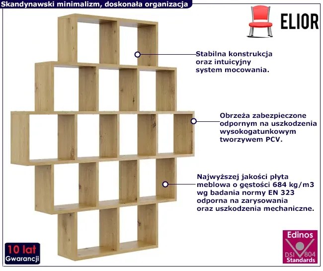 Skandynawski regał wiszący lub stojący dąb artisan Z1-A21