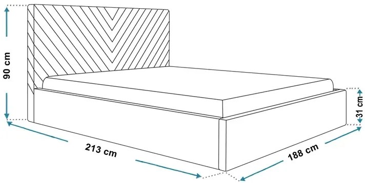 Tapicerowane łóżko 180x200 Werti 3X - 36 kolorów
