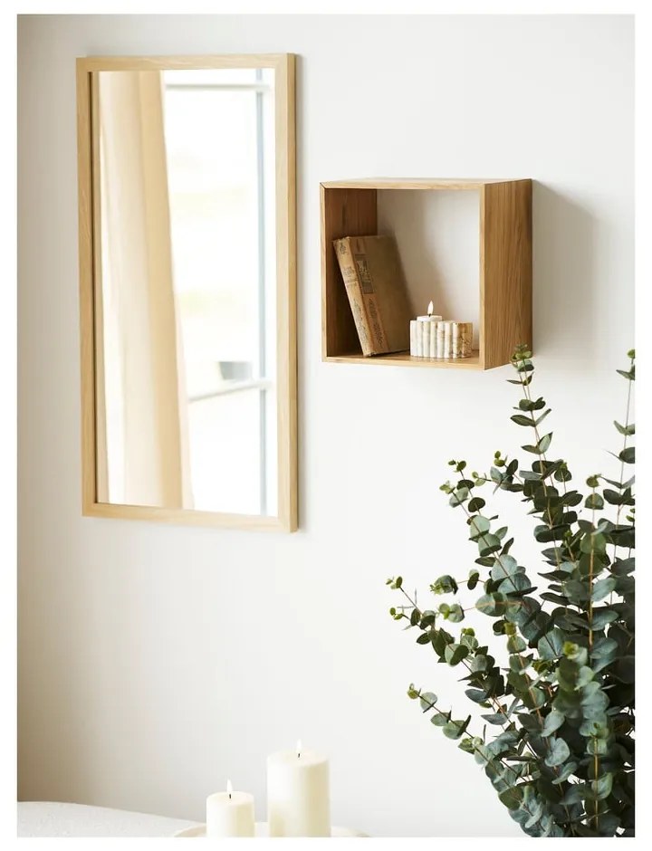 Wielopoziomowa półka z litego drewna dębowego w naturalnym kolorze 30 cm Lattoon – House Nordic
