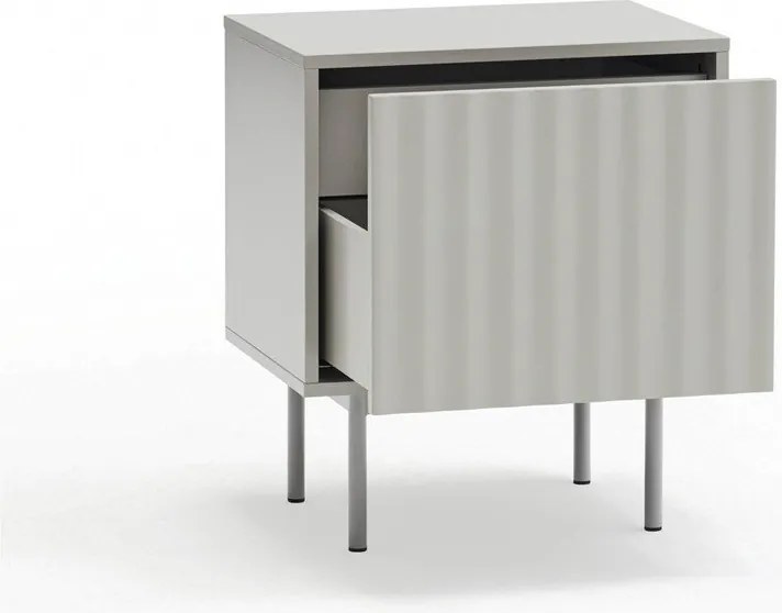 Jasnoszara szafka nocna z matowym wykończeniem Sierra – Teulat