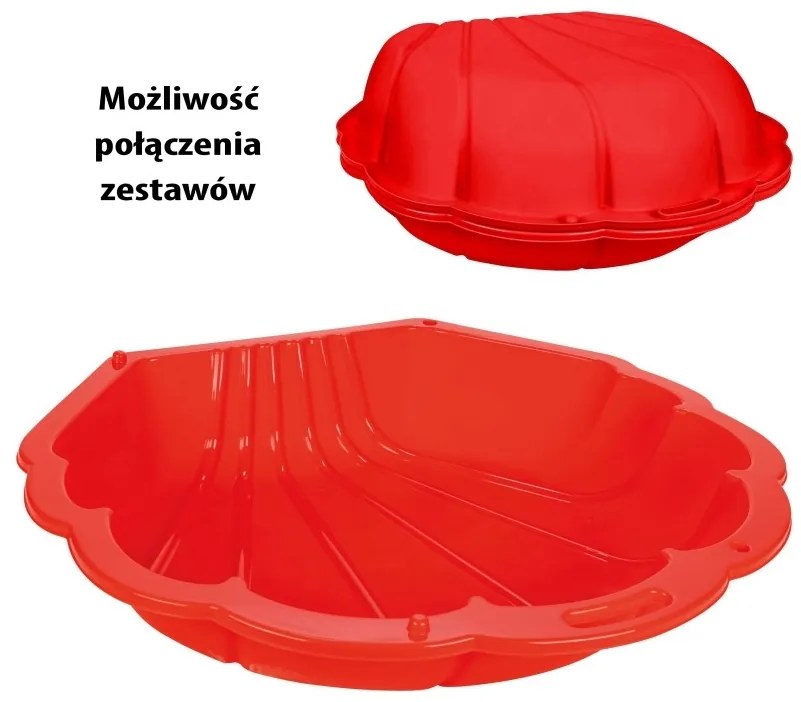 Woopie piaskownica basen muszelka czerwona 3w1 suchy basen 1 szt.
