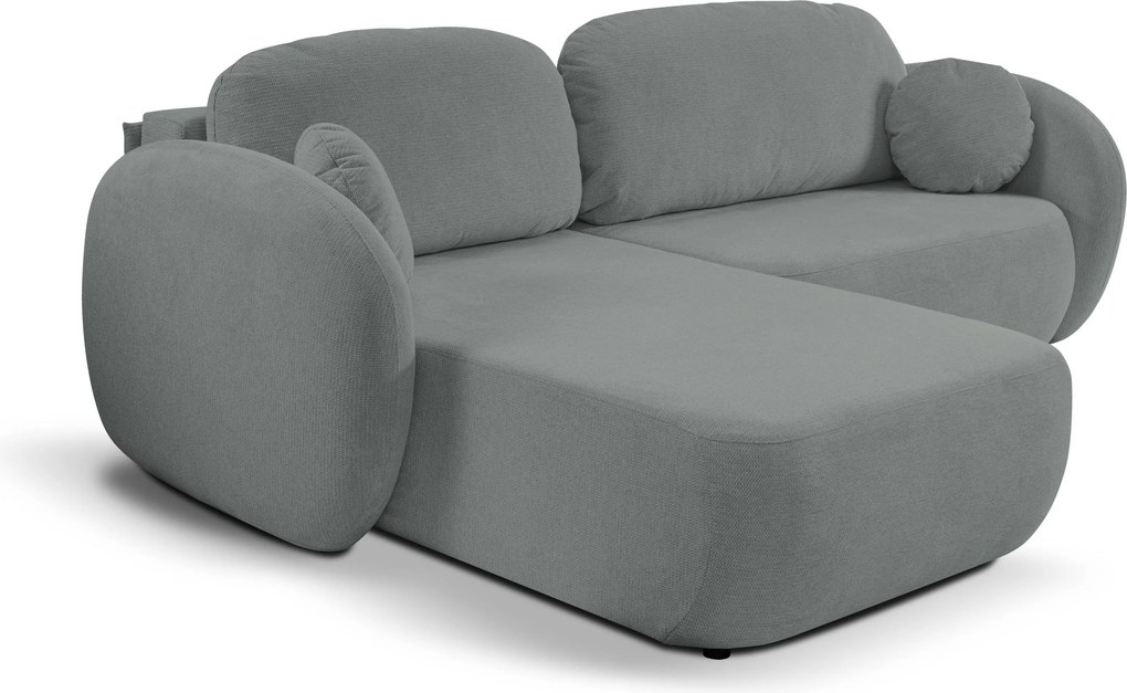 Masseno Narożnik AMICO z funkcją spania i pojemnikiem na pościel Narozniki L, Rozkładana sofa - Szary, ARAGON 93