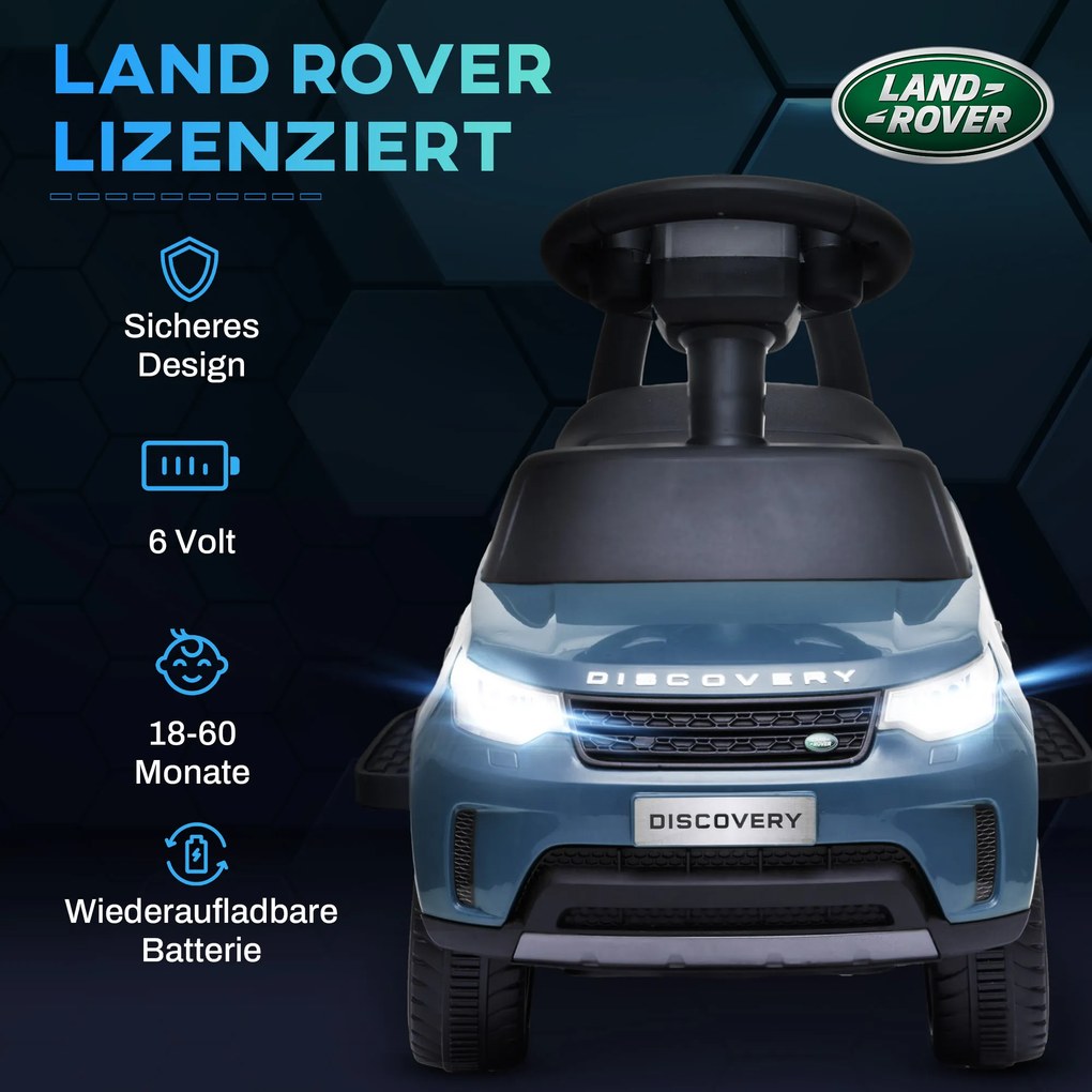 AIYAPLAY Elektryczny samochód dla dzieci 6V, Land Rover, tryb jazdy/pchania, reflektory, muzyka, Błękitny