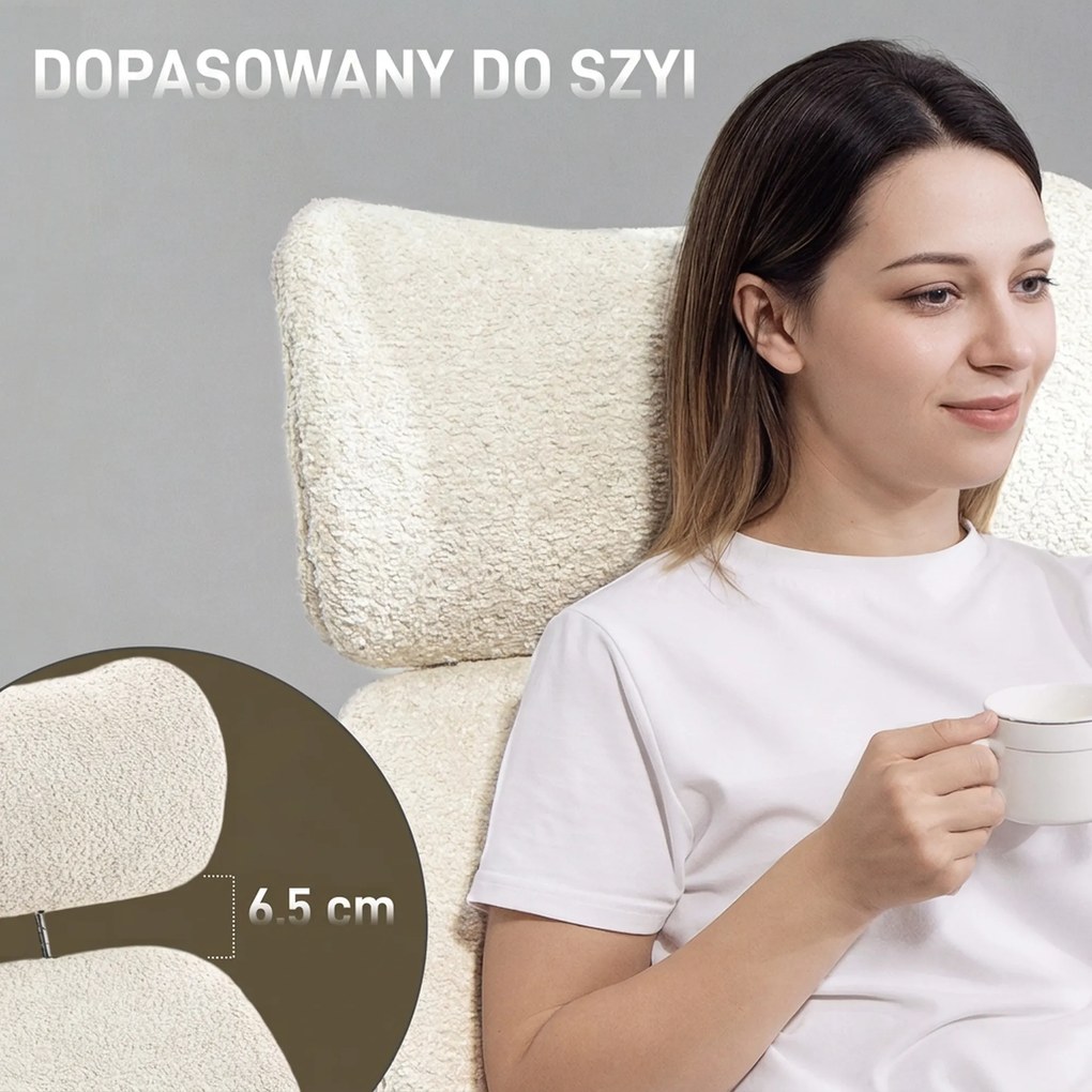HOMCOM Krzesło biurowe z regulowanym zagłówkiem, ergonomiczne krzesło do biurka, funkcja odchylenia, regulowana wysokość, szaro-białe