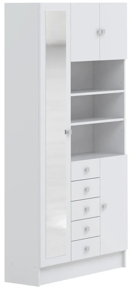 Biała szafka łazienkowa 90x182 cm Combi – TemaHome