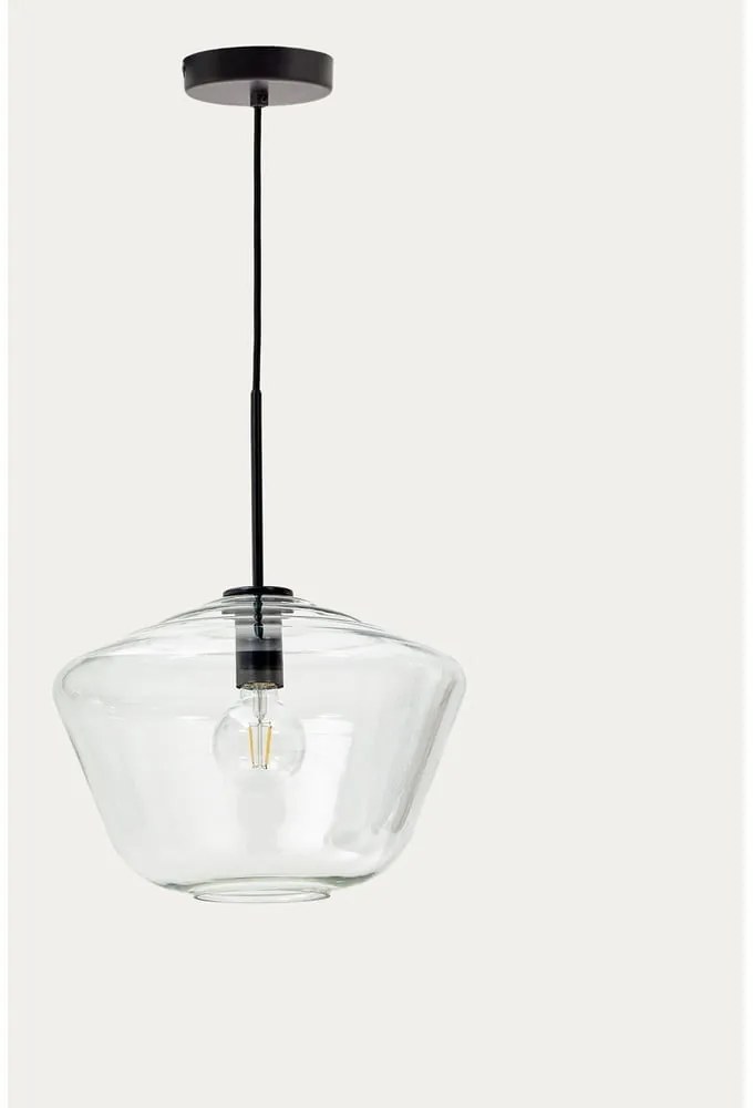 Czarna lampa wisząca ze szklanym kloszem ø 34 cm Mao – Kave Home