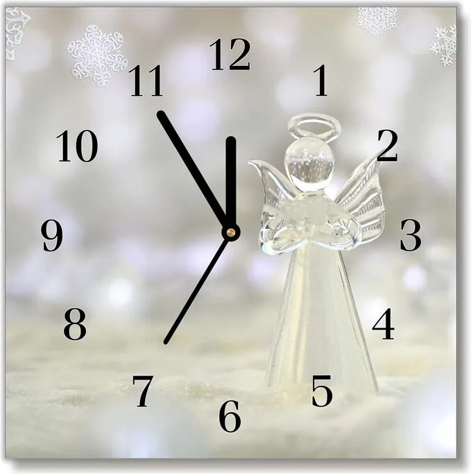 Zegar ścienny Świeta Szklany Aniołek Ozdoba