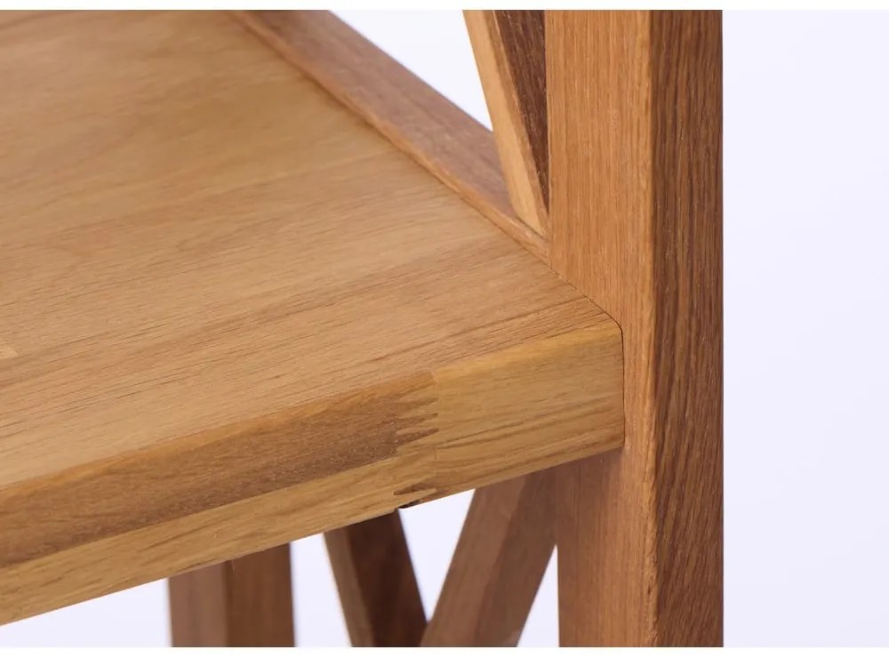 Regał z litego drewna dębowego w naturalnym kolorze 70x198 cm X-Shelf – Unique Furniture
